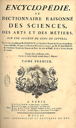Diderot’s Encyclopédie title page 53K jpeg