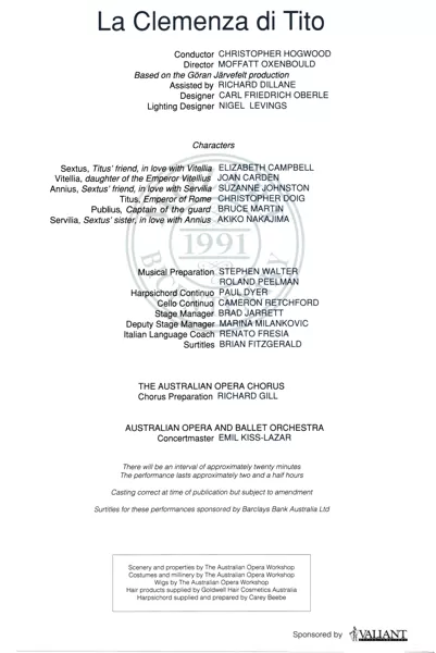 The Australian Opera 1991 La clemenza di Tito program 25K webp