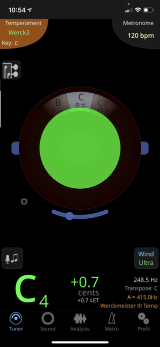 TonalEnergy Tuner & Metronome screen shot 83K jpeg