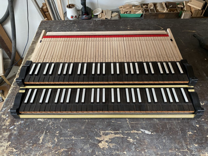 Ruckers Double harpsichord keyboards 63K jpeg